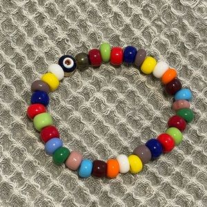 April Soderstrom Evil Eye Multicolor Beaded Stretch Bracelet